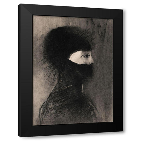 Armor Black Modern Wood Framed Art Print by Redon, Odilon