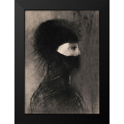 Armor Black Modern Wood Framed Art Print by Redon, Odilon