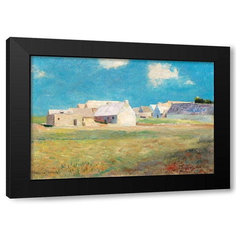 Breton Village Black Modern Wood Framed Art Print by Redon, Odilon