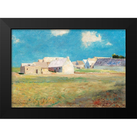 Breton Village Black Modern Wood Framed Art Print by Redon, Odilon