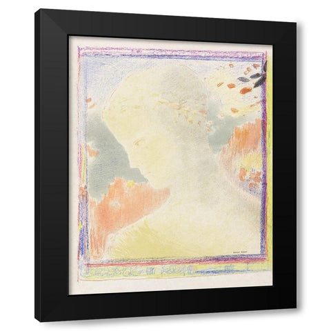 Beatrice Black Modern Wood Framed Art Print by Redon, Odilon