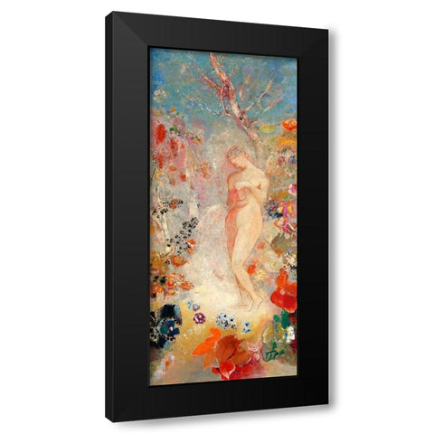 Pandora Black Modern Wood Framed Art Print with Double Matting by Redon, Odilon