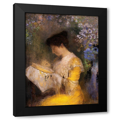 Madame Arthur Fontaine Black Modern Wood Framed Art Print with Double Matting by Redon, Odilon