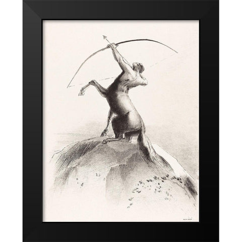Centaur Aiming at the CloudsÂ  Black Modern Wood Framed Art Print by Redon, Odilon