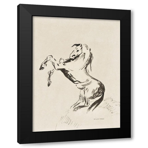 Jumping Horse on Clouds (Pegasus) Black Modern Wood Framed Art Print with Double Matting by Redon, Odilon