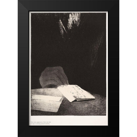 To All Appearances, It Has a Hand of Flesh and Blood Just Like My Own Black Modern Wood Framed Art Print by Redon, Odilon