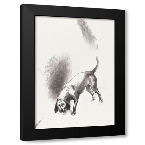 The Dog Black Modern Wood Framed Art Print by Redon, Odilon