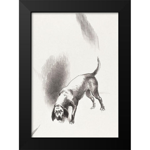 The Dog Black Modern Wood Framed Art Print by Redon, Odilon