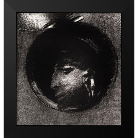 Auricular Cell Black Modern Wood Framed Art Print by Redon, Odilon