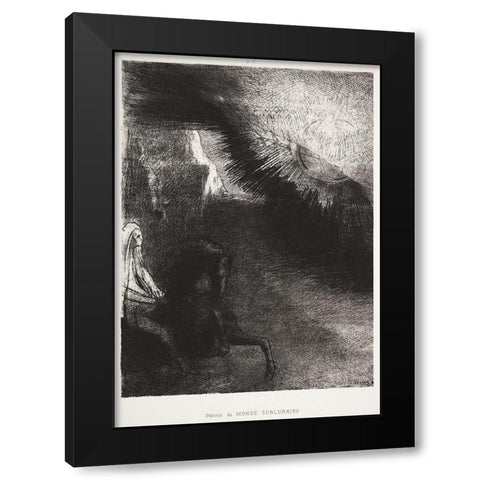 Pilgrim of the Sublunary WorldÂ  Black Modern Wood Framed Art Print with Double Matting by Redon, Odilon