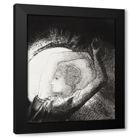 A Woman Clothed with a SunÂ  Black Modern Wood Framed Art Print with Double Matting by Redon, Odilon