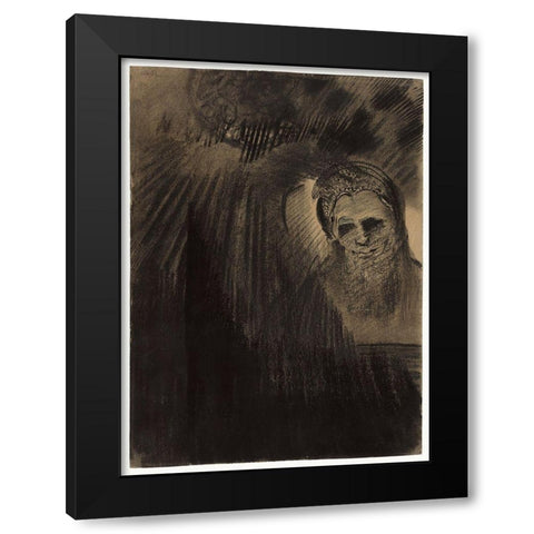 Apparition Black Modern Wood Framed Art Print by Redon, Odilon