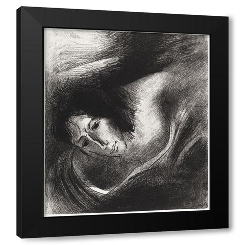 And the Devil That Deceived Them Was Cast Into the Lake of Fire and Brimstone, Where the Beast and t Black Modern Wood Framed Art Print with Double Matting by Redon, Odilon