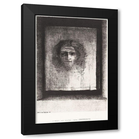 It Was a Veil, an Imprint Black Modern Wood Framed Art Print by Redon, Odilon