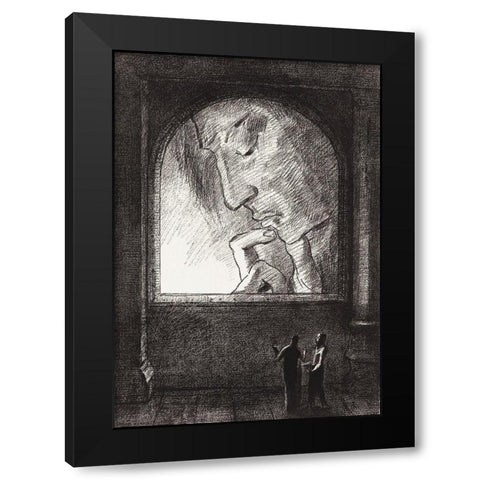 Light Black Modern Wood Framed Art Print with Double Matting by Redon, Odilon