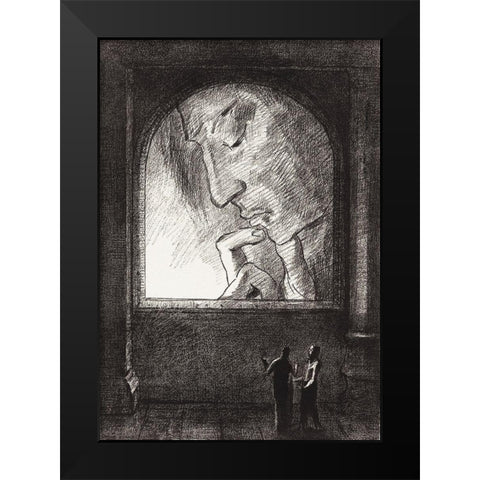 Light Black Modern Wood Framed Art Print by Redon, Odilon