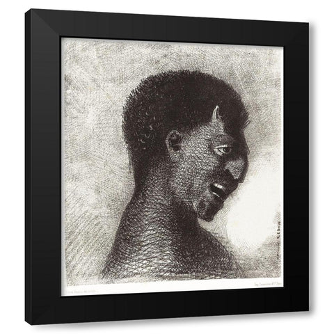 The Satyr with the Cynical SmileÂ  Black Modern Wood Framed Art Print with Double Matting by Redon, Odilon