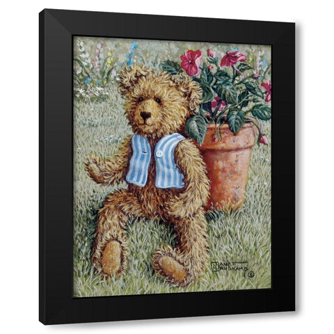 Bear With Vest Black Modern Wood Framed Art Print with Double Matting by Kruskamp, Janet