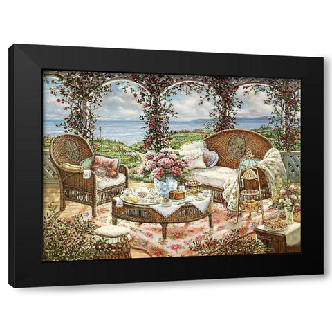 Afternoon Tea Black Modern Wood Framed Art Print with Double Matting by Kruskamp, Janet