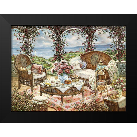 Afternoon Tea Black Modern Wood Framed Art Print by Kruskamp, Janet