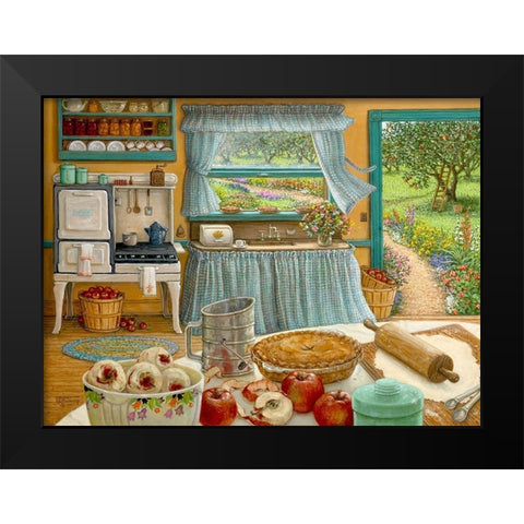 Apple Pie Harvest Black Modern Wood Framed Art Print by Kruskamp, Janet