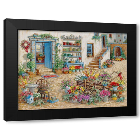 Courtyard Flower Shoppe Black Modern Wood Framed Art Print with Double Matting by Kruskamp, Janet