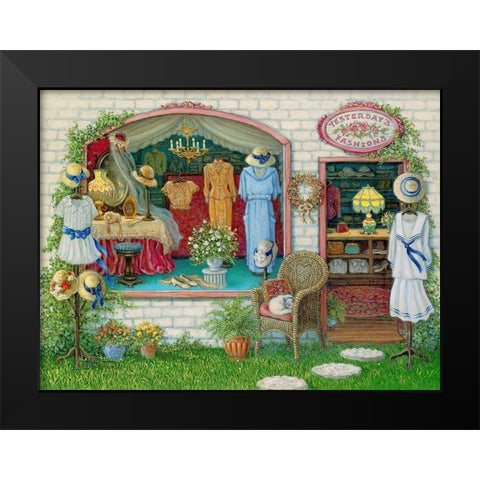 Yesterdays Fashions Black Modern Wood Framed Art Print by Kruskamp, Janet