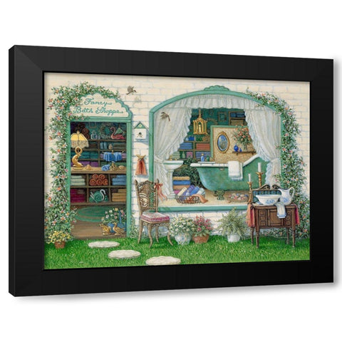 Fancy Bath Shoppe Black Modern Wood Framed Art Print by Kruskamp, Janet