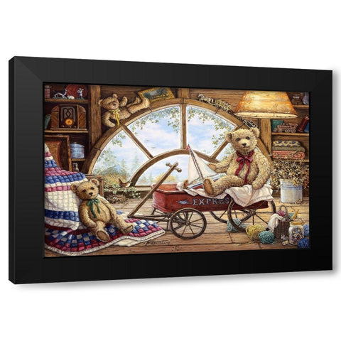 Remembering Yesterday Black Modern Wood Framed Art Print with Double Matting by Kruskamp, Janet