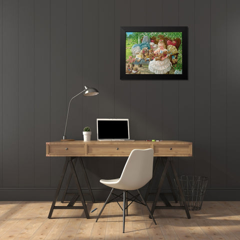 Hollys Bears Black Modern Wood Framed Art Print by Kruskamp, Janet