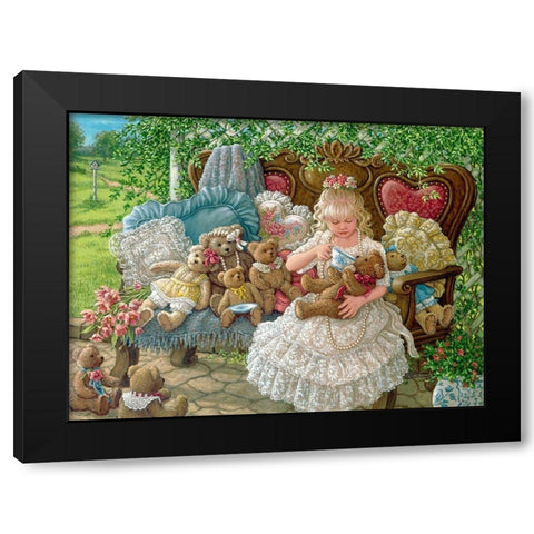 Hollys Bears Black Modern Wood Framed Art Print with Double Matting by Kruskamp, Janet