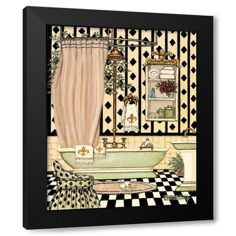 Elegant Bath II Black Modern Wood Framed Art Print by Kruskamp, Janet
