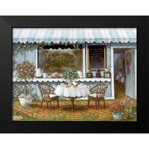 Morning Glory Coffee Shop Black Modern Wood Framed Art Print by Kruskamp, Janet