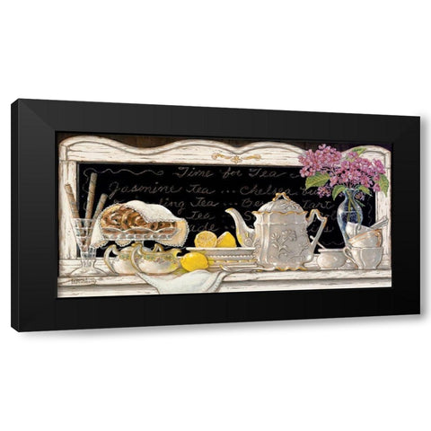 Time for Tea Black Modern Wood Framed Art Print with Double Matting by Kruskamp, Janet