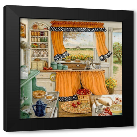 Pie Baking Day Black Modern Wood Framed Art Print with Double Matting by Kruskamp, Janet