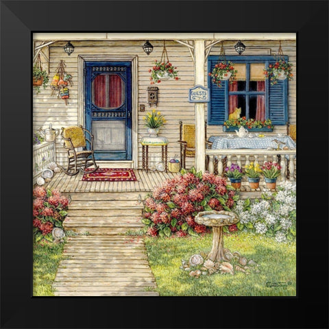Front Porch in Maine Black Modern Wood Framed Art Print by Kruskamp, Janet
