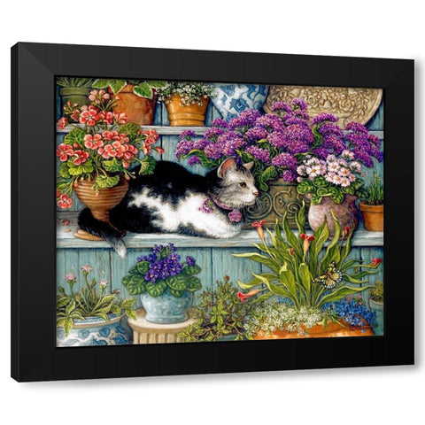 Blossom Resting Among the Flowers Black Modern Wood Framed Art Print with Double Matting by Kruskamp, Janet