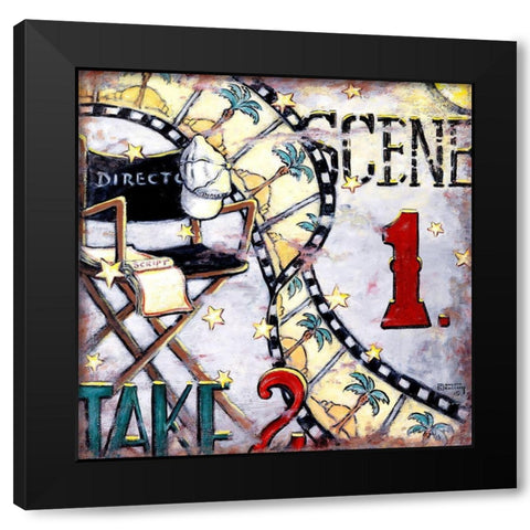 Scene I Take 2 Black Modern Wood Framed Art Print with Double Matting by Kruskamp, Janet