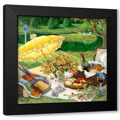 A Lazy Daisy Afternoon Black Modern Wood Framed Art Print by Kruskamp, Janet