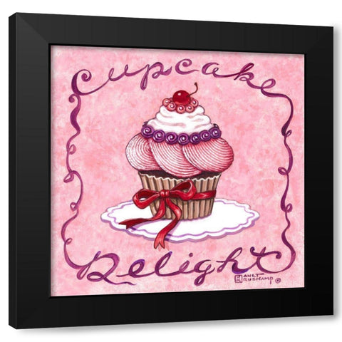 Cupcake Delight Black Modern Wood Framed Art Print by Kruskamp, Janet