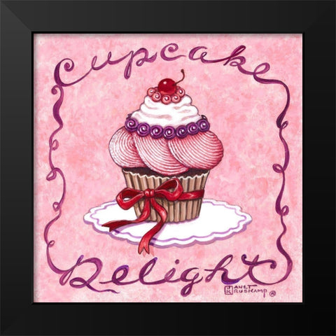 Cupcake Delight Black Modern Wood Framed Art Print by Kruskamp, Janet