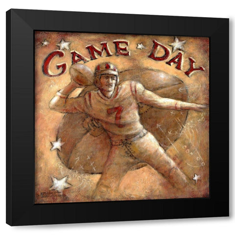 Game Day Black Modern Wood Framed Art Print with Double Matting by Kruskamp, Janet