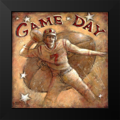 Game Day Black Modern Wood Framed Art Print by Kruskamp, Janet