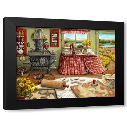 Cookie Baking Day Black Modern Wood Framed Art Print by Kruskamp, Janet