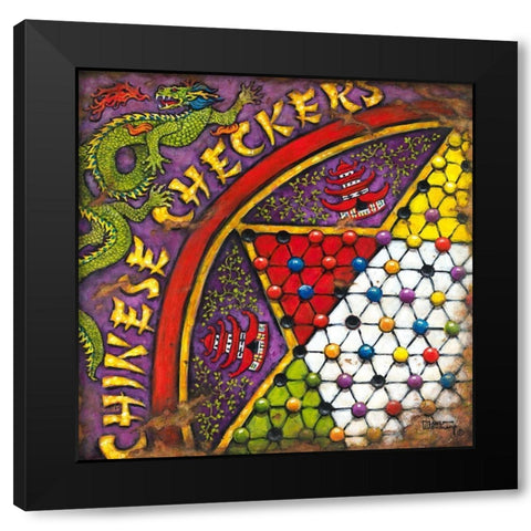 Chinese Checkers Black Modern Wood Framed Art Print with Double Matting by Kruskamp, Janet