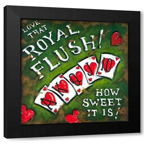 Royal Flush Black Modern Wood Framed Art Print by Kruskamp, Janet