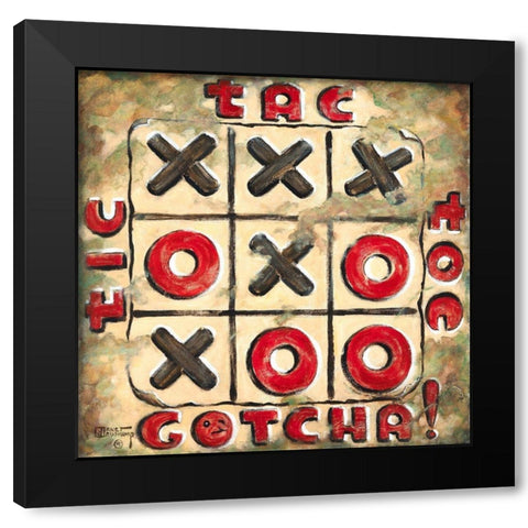 Tic Tac Toe Black Modern Wood Framed Art Print with Double Matting by Kruskamp, Janet