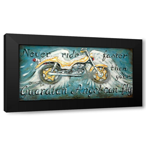 Never Ride Faster Black Modern Wood Framed Art Print by Kruskamp, Janet