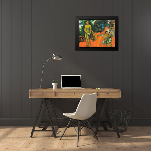 Delectable Waters Black Modern Wood Framed Art Print by Gauguin, Paul