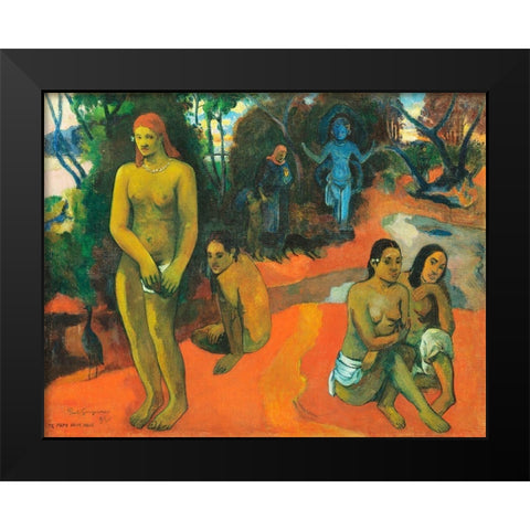 Delectable Waters Black Modern Wood Framed Art Print by Gauguin, Paul